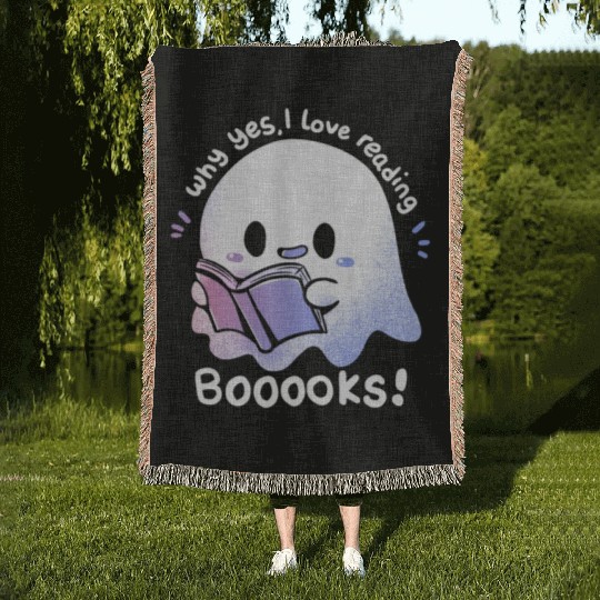 I Love Reading Booooks Woven Blankets