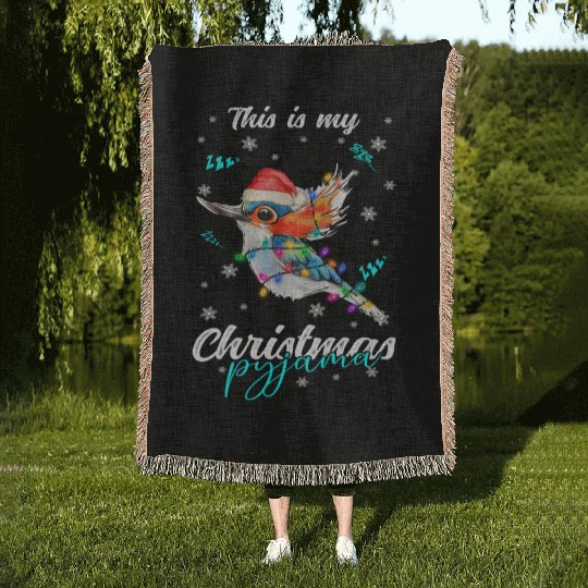 Winter Christmas Pyjama Hummingbird Woven Blankets