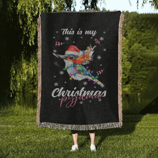 Winter Christmas Pyjama Hummingbird Woven Blankets