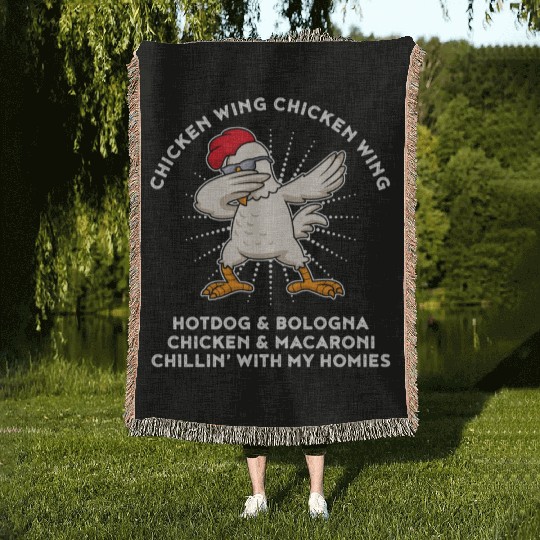 Chicken Wing Chicken Wing Song Lyric Hot Dog Woven Blankets