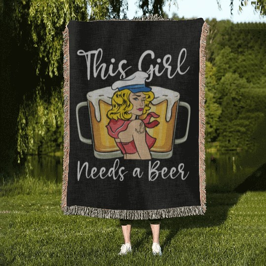 Sailing Sailor Beer This Girl Needs A Beer Woven Blankets