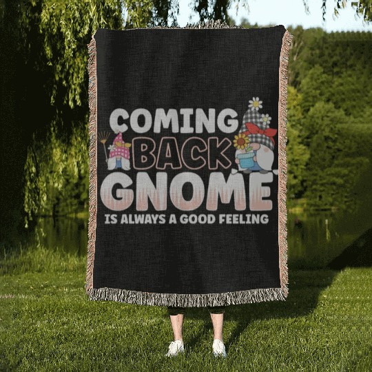 Garden Gnomes Gnome Lover Funny Gnome Gardening Woven Blankets