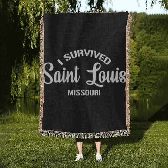 I Survived Saint Louis Moving From Missouri Woven Blankets
