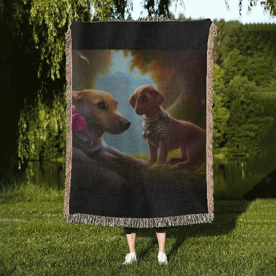 Puppy Love Cute Puppies with A Little Steampunk Woven Blankets