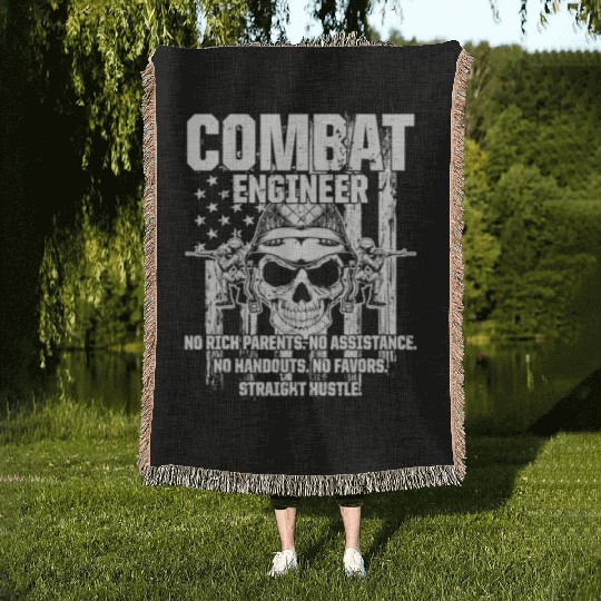 Combat Engineer Usa Military Sapper Woven Blankets