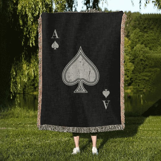 Ace Of Spades Blackjack Cards Poker 21 Woven Blankets