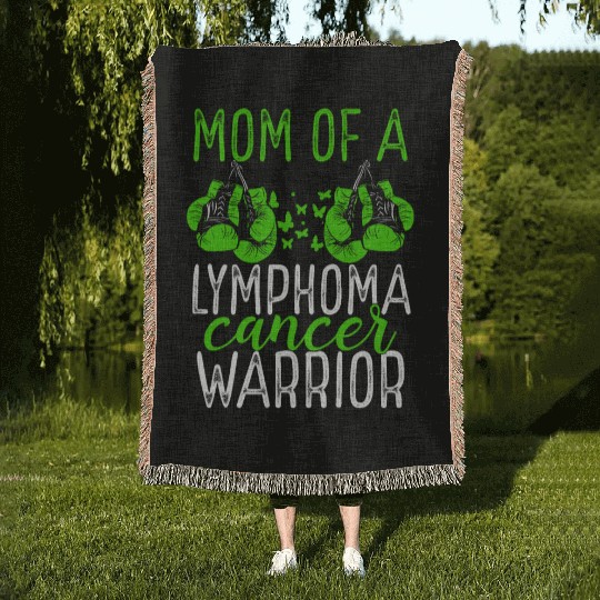 Mom Lymphoma Cancer Awareness Mothers Day Mama Woven Blankets