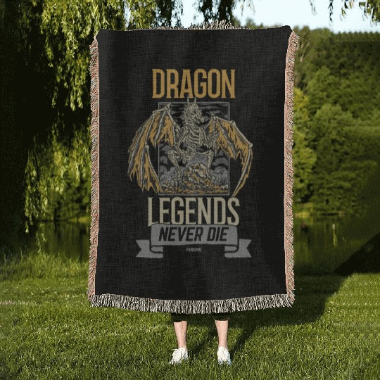 Dragon Legends Never Die Woven Blankets