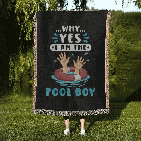 Swimmer Scuba Diving Pool Boy Water Sport Woven Blankets