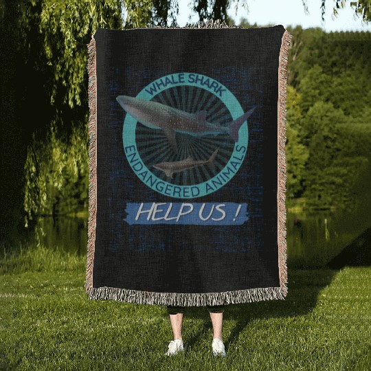 Protect Marine Animal Whale Shark Woven Blankets