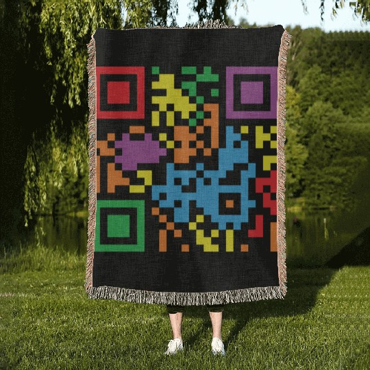 LBGT Flag Gay Pride Human QR Code Woven Blankets
