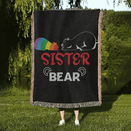 LBGT Flag Gay Pride Human Sister Bear Woven Blankets