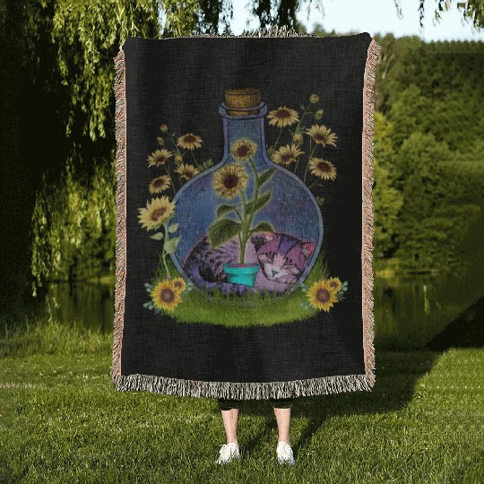Cat Nap In A Jar Woven Blankets