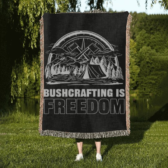 Bushcrafting is Freedom Bushcrafter Natural Woven Blankets