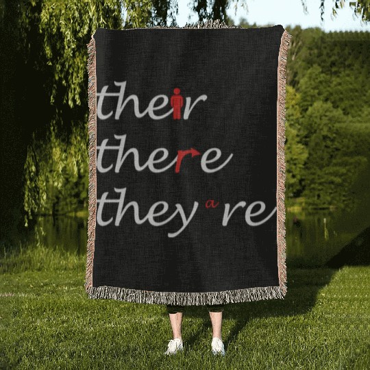 Their There They're English Teacher Grammar Woven Blankets