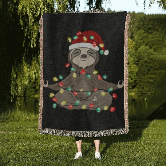 Christmas Animal Sloth Fairy Lights Hat Woven Blankets