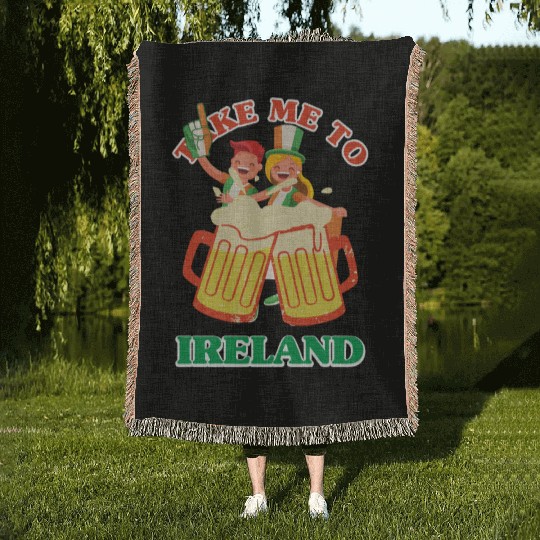 TAKE ME TO IRELAND Woven Blankets