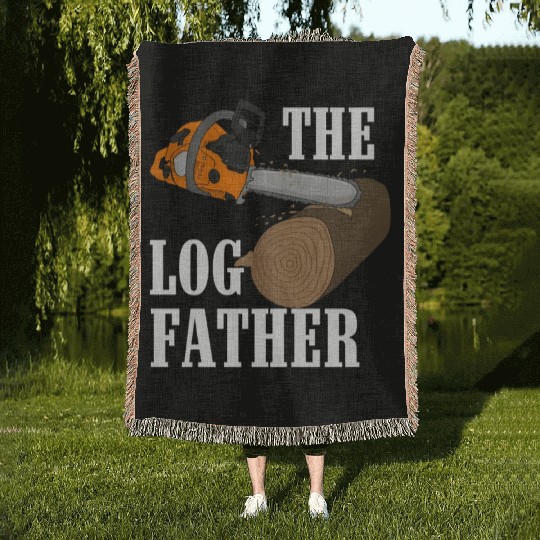 Lumberjack Orange Chainsaw Woven Blankets