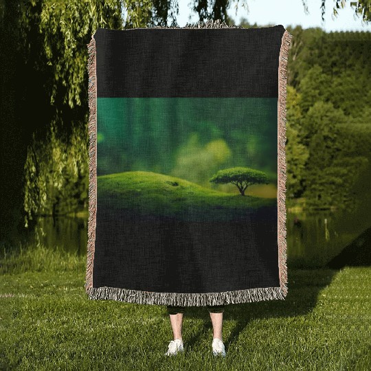 Bonsaii on a tree Woven Blankets
