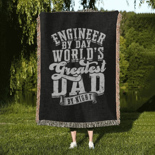 Engineer by Day World's Greatest Dad by Night - Woven Blankets