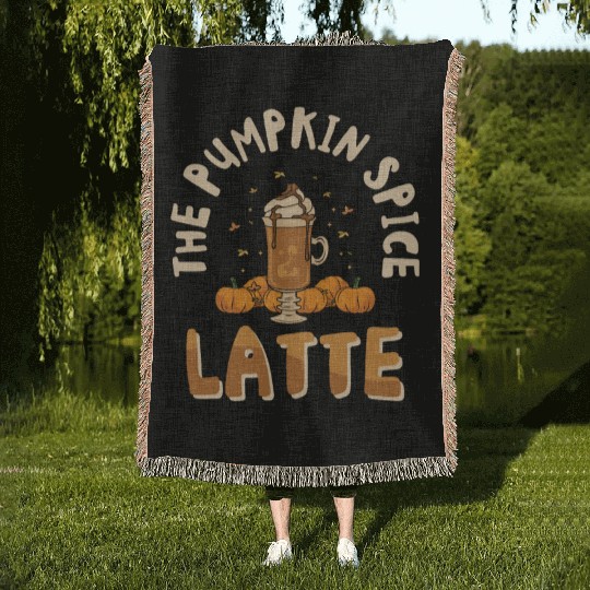 Pumpkin Spice Latte Halloween Coffee Lover Tarot Woven Blankets
