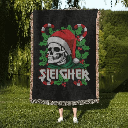 Sleigher Heavy Metal Santa Woven Blankets