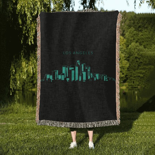 Los Angeles Neon Woven Blankets