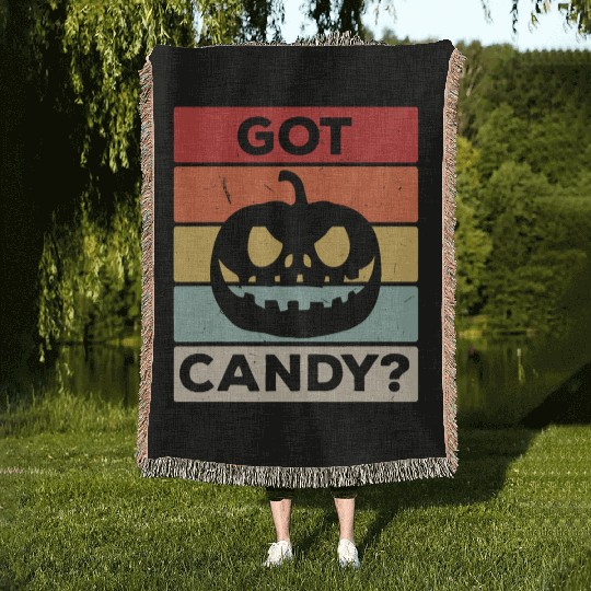 Got Candy Trick Or Treat Pumpkin Jack Woven Blankets