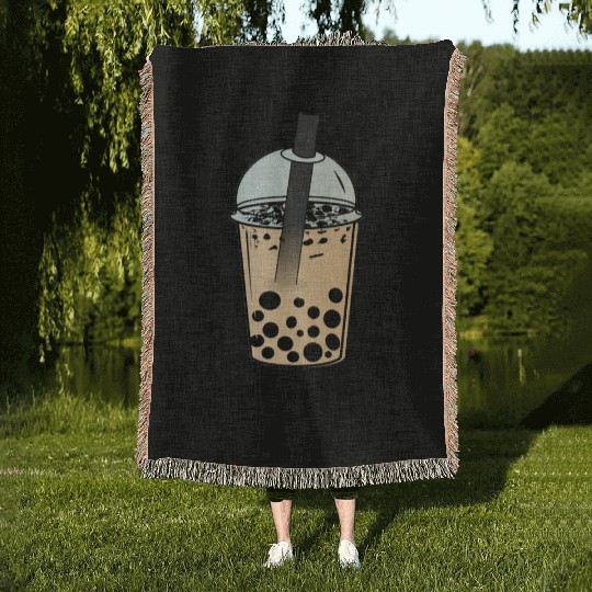 Suck My Balls, Boba Tea, Bubble Tea, Boba Milk Tea Woven Blankets