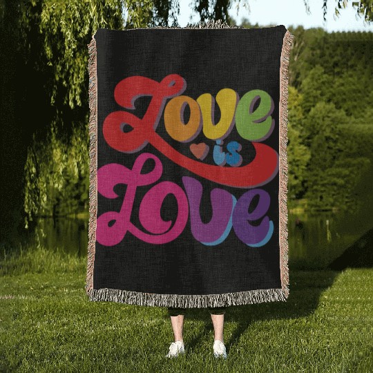 Love is Love LGBT Gay Pride Woven Blankets