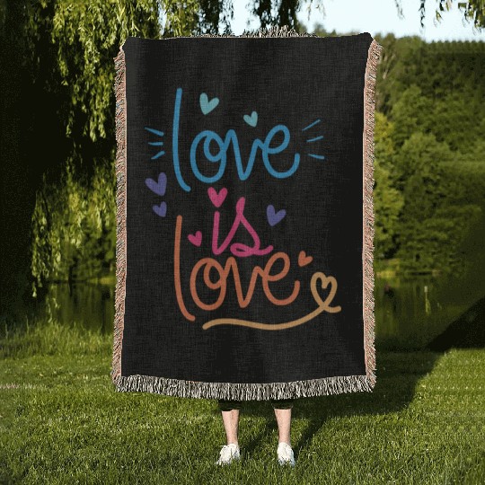 LGBTQ Love is Love is Love Woven Blankets