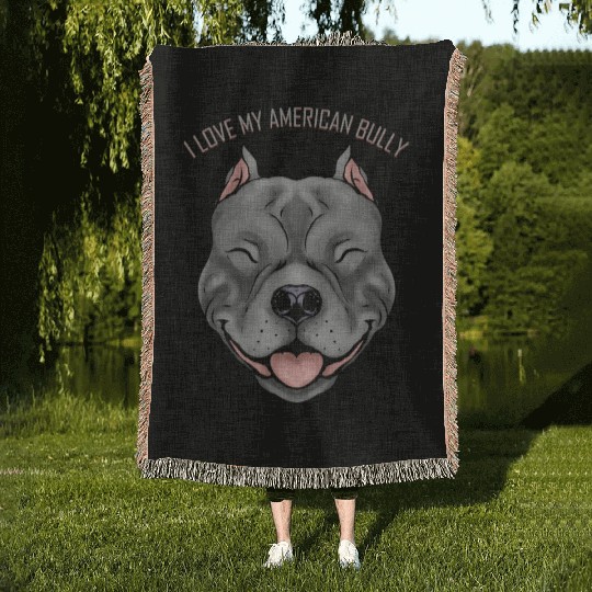 Dog Lover - I Love My American Bully Woven Blankets