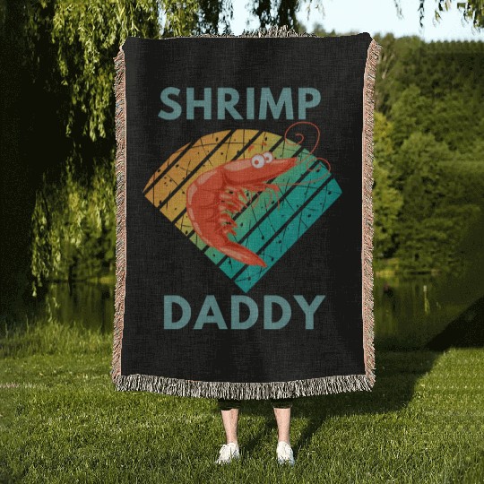 Shrimp daddy Woven Blankets