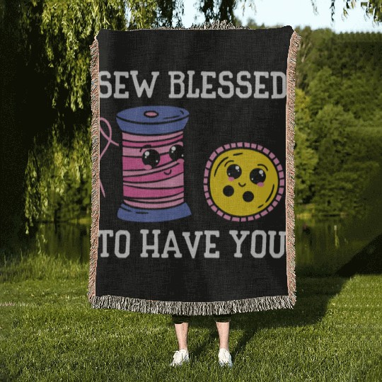 Button Thread Sibling Goals Big Brother Sister Pun Woven Blankets