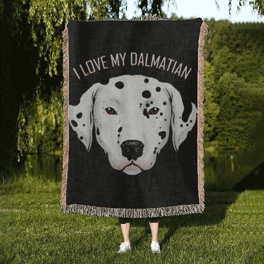 Dog Lover - I Love My Dalmatian Woven Blankets