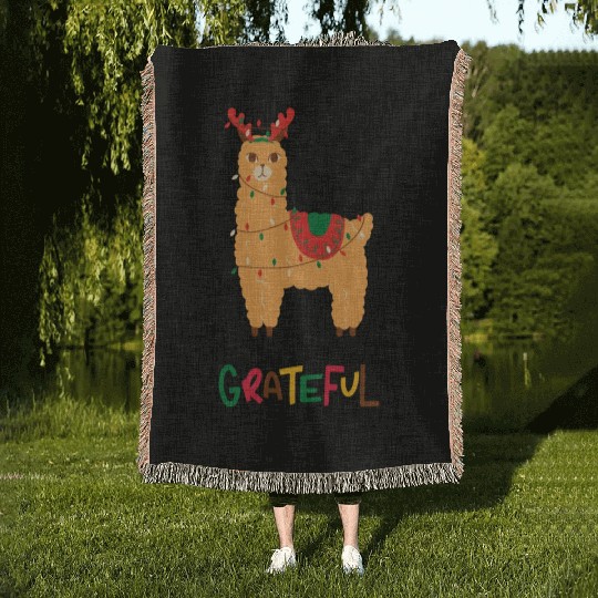Fa La La La LLama - Grateful ! Woven Blankets