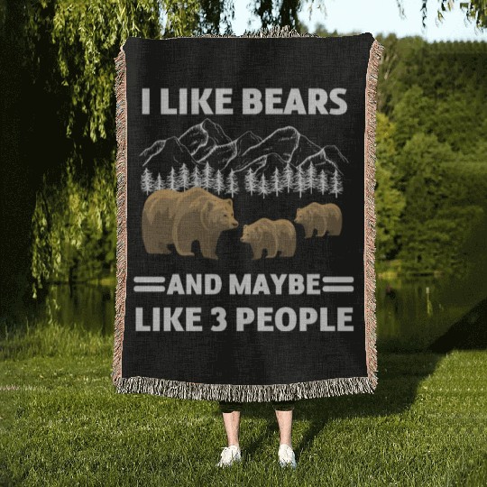 Grizzly Lover Forest Animal Lover Funny Gift Bear Woven Blankets