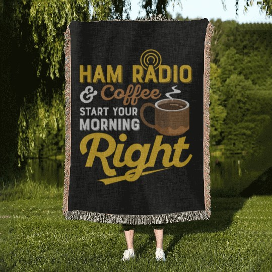 Ham radio & coffee - start your morning right Amat Woven Blankets