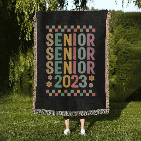 Graduation Woven Blankets, Senior Class Of 2023 Floral