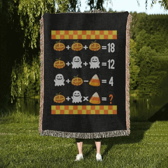 Halloween Math Teacher Woven Blankets, Order Of Operations
