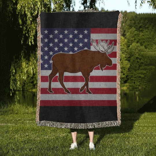 Moose Elk Woven Blankets