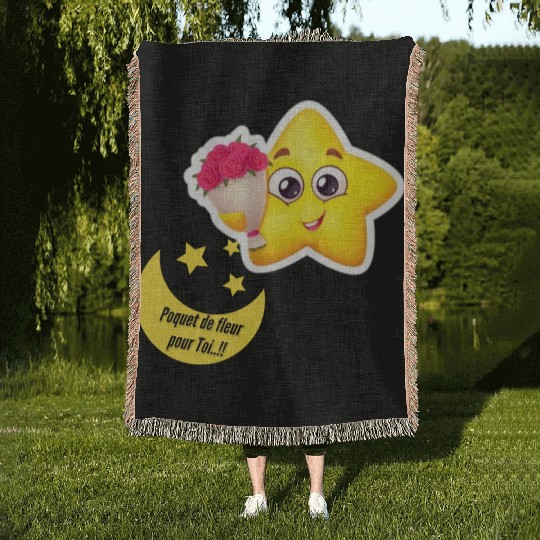 Design d'étoile et lune Woven Blankets