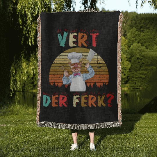 Vert Der Ferk the swedish chef Woven Blankets