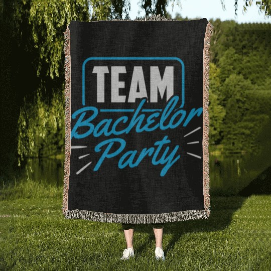 Team Bachelor Party Bride Groom Woven Blankets