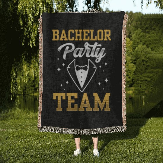 Bachelor Party Team Bride Groom Woven Blankets