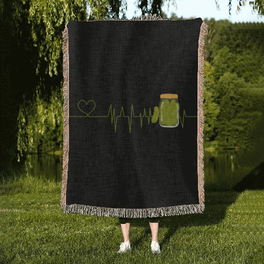 Pickle Lover Heartbeat for Pickles lover Woven Blankets