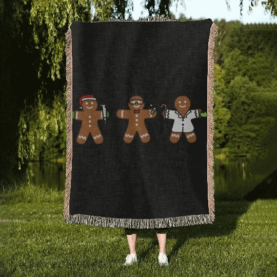 Gingerbread Scientist Guys Woven Blankets