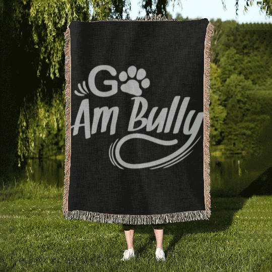 Go Am Bully Bulldog Pet Dog breed Woven Blankets