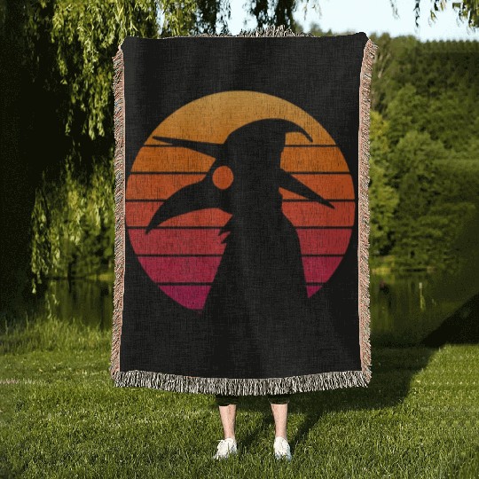 The Plague Doctor Costume Kids Retro Sun Plague Woven Blankets