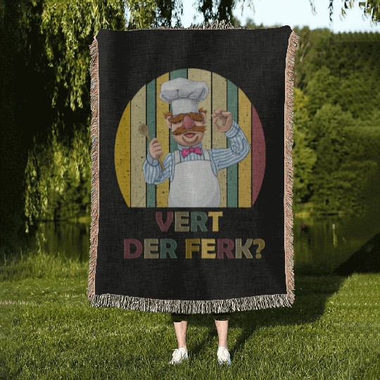 Vert Der Ferk the swedish chef Woven Blankets